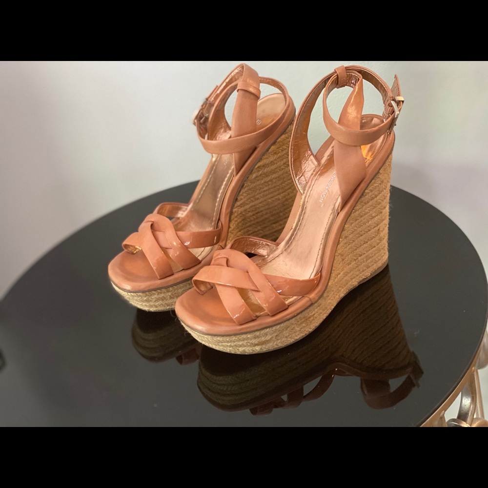 BCBG Nude Wedge Espadrilles